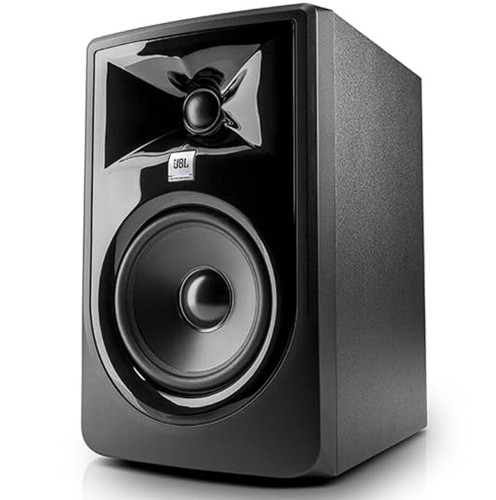 JBL Professional 305P MkII 5 inch powered studio monitor speaker with XLR and TRS inputs for music production podcast recording audio mixing mastering and home studio use.